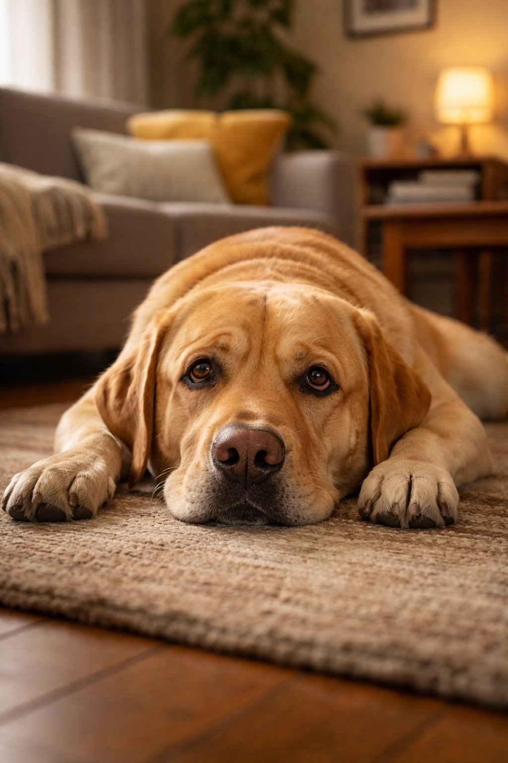 Cane Labrador annoiato senza giochi - Prima di scoprire Dental Play PETX, il gioco dentale per cani
